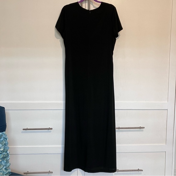 Donna Morgan Short Sleeve Black Maxi Dress, 12 - Picture 2 of 12